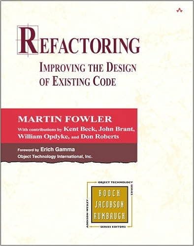 Refactoring: Improving the Design of Existing Code (Addison-Wesley Object Technology Series)